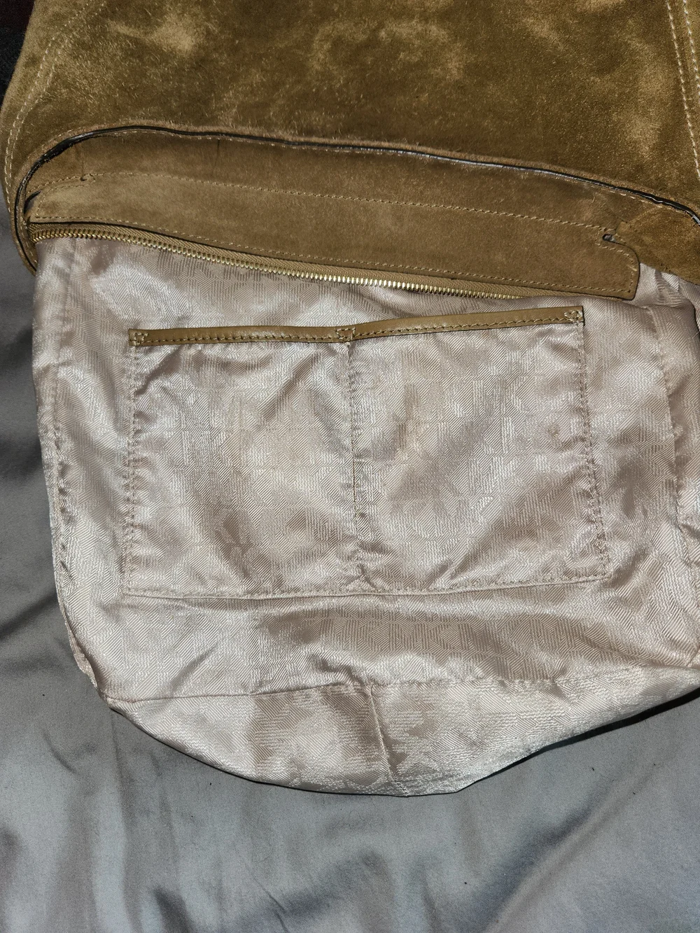 Michael Kors Lena Suede Shoulder Tote Bag in Taupe